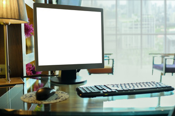 Blank desktop computer