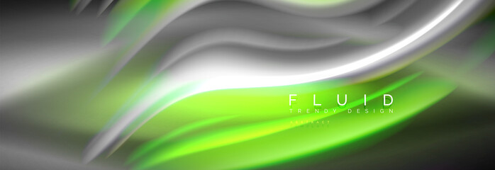 Fluid colors mixing glowing neon wave background, holographic texture