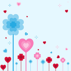 Plakat valentines day background and love heart