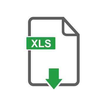 download document xls icon,  XLS file icon vector