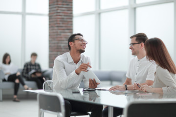 business colleagues discussing new opportunities. people and technology