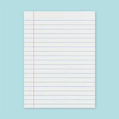 Notebook paper background with clipping path. Mockup for design