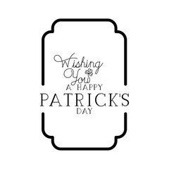 st patricks day label with clover and elf hat icons