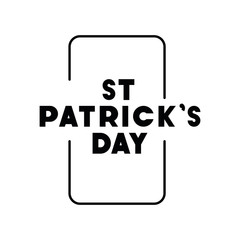 st patricks day label with clover and elf hat icons