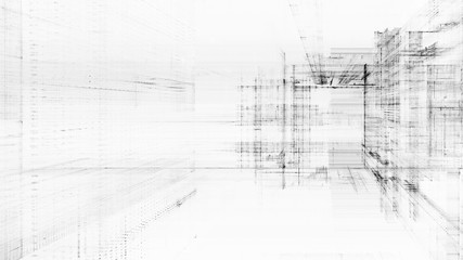 Abstract background. Digital data visualization. 3D illustration based on fractal graphics.