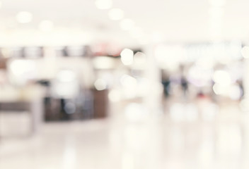Fototapeta premium Blur inside shopping mall with bokeh light background