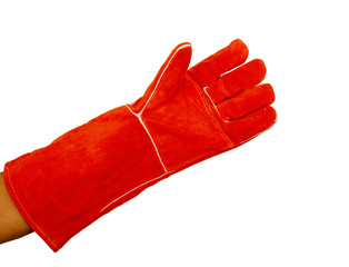 Gloves for welding, welding equipment, gloves, isolated on white background 
