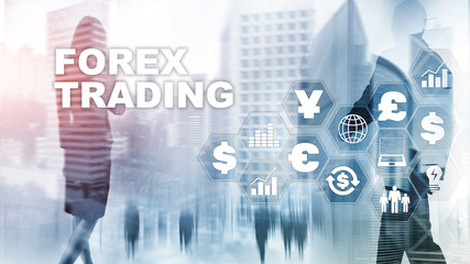 Forex Trading. Graphic concept suitable for financial investment or Economic trends. Business background.