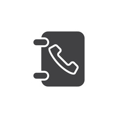 Phone book vector icon. filled flat sign for mobile concept and web design. Address book simple solid icon. Telephone directory symbol, logo illustration. Pixel perfect vector graphics