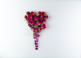 Rose Hear Floral Design Background with Copy Space