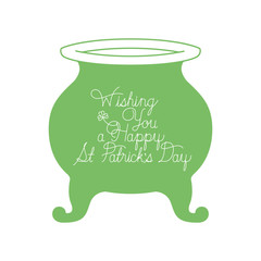 st patricks day label with clover and elf hat icons