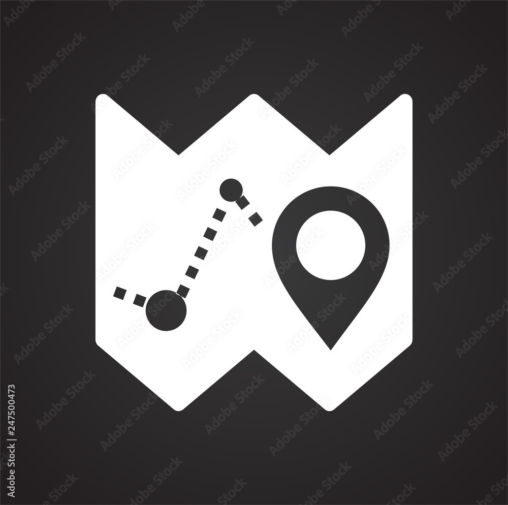 Poster navigation icon on black background for graphic and web design, modern simple vector sign. internet 