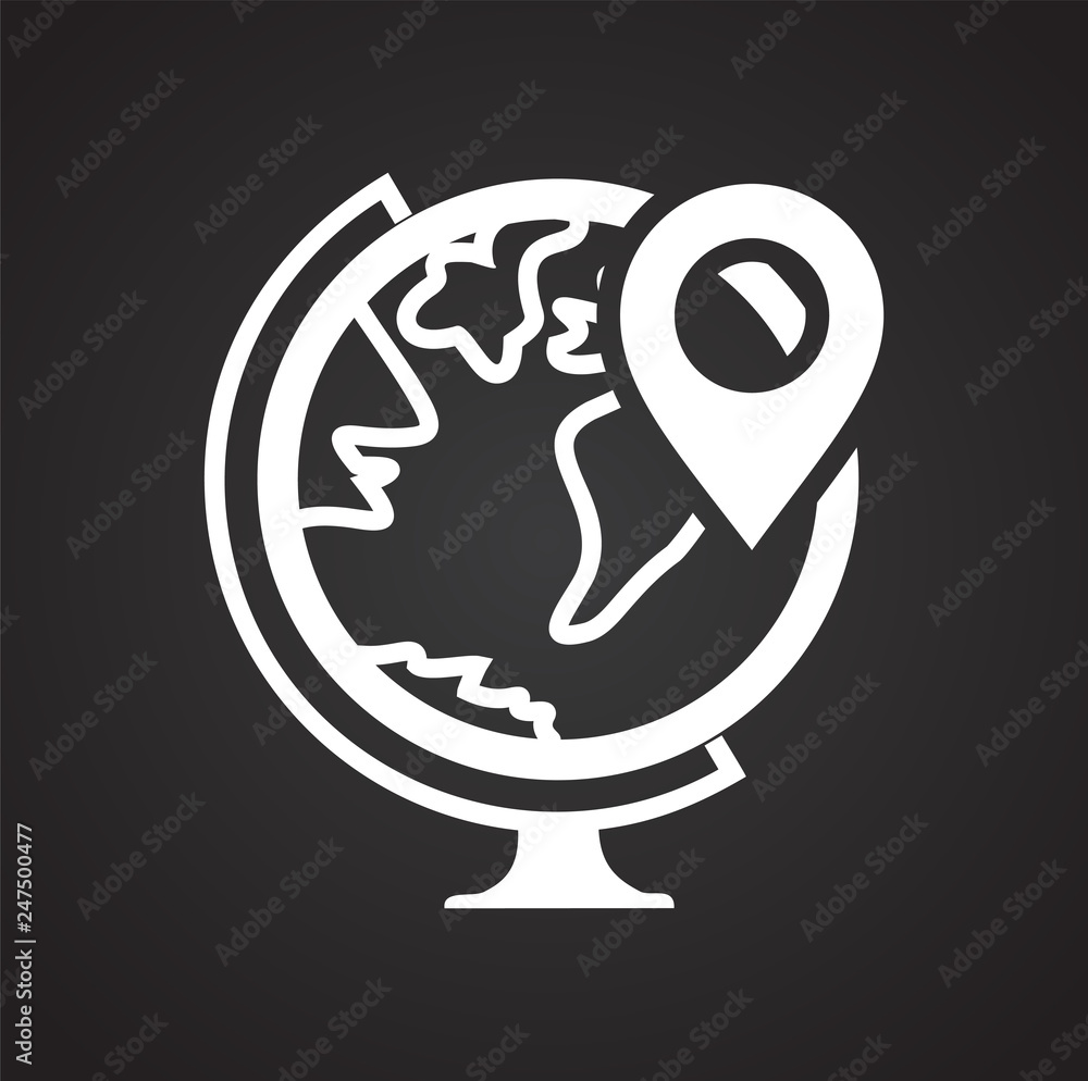 Poster navigation icon on black background for graphic and web design, modern simple vector sign. internet 