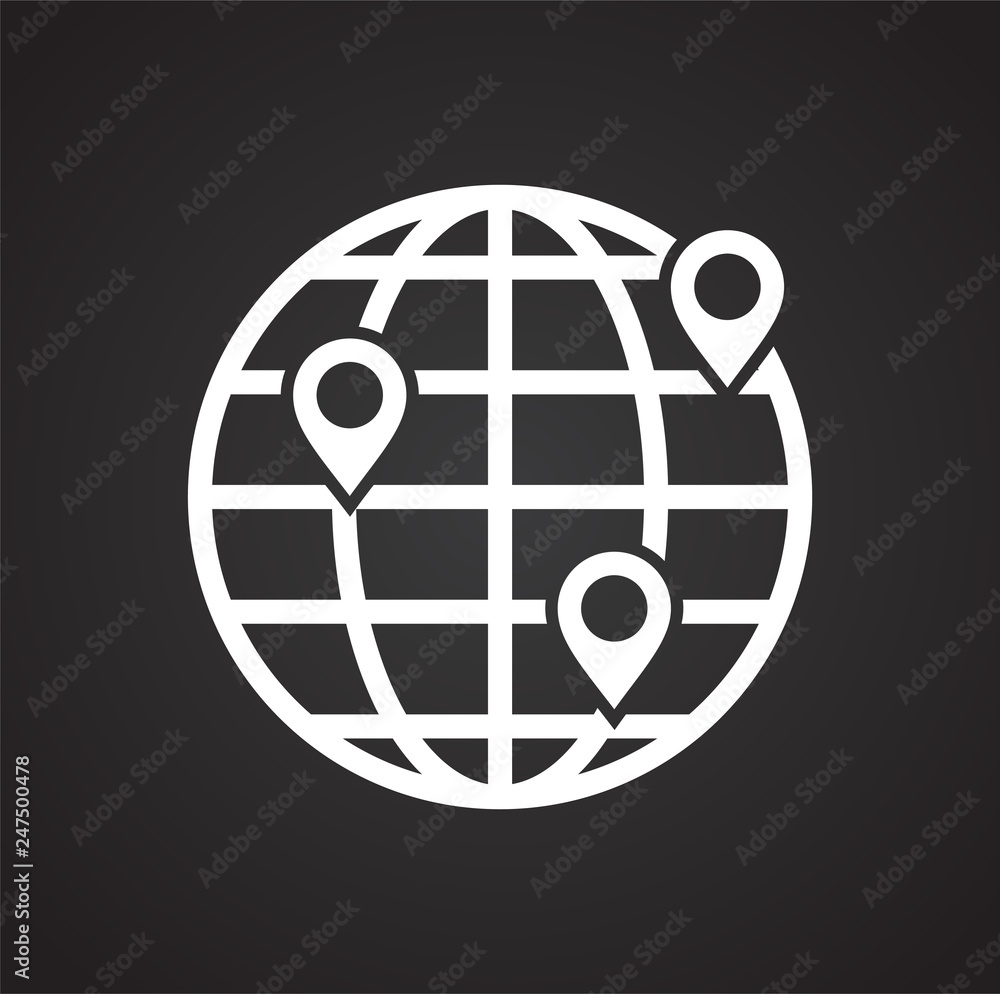 Poster navigation icon on black background for graphic and web design, modern simple vector sign. internet 