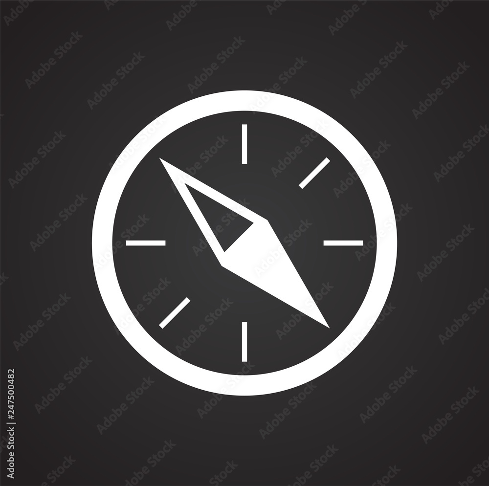 Poster navigation icon on black background for graphic and web design, modern simple vector sign. internet 