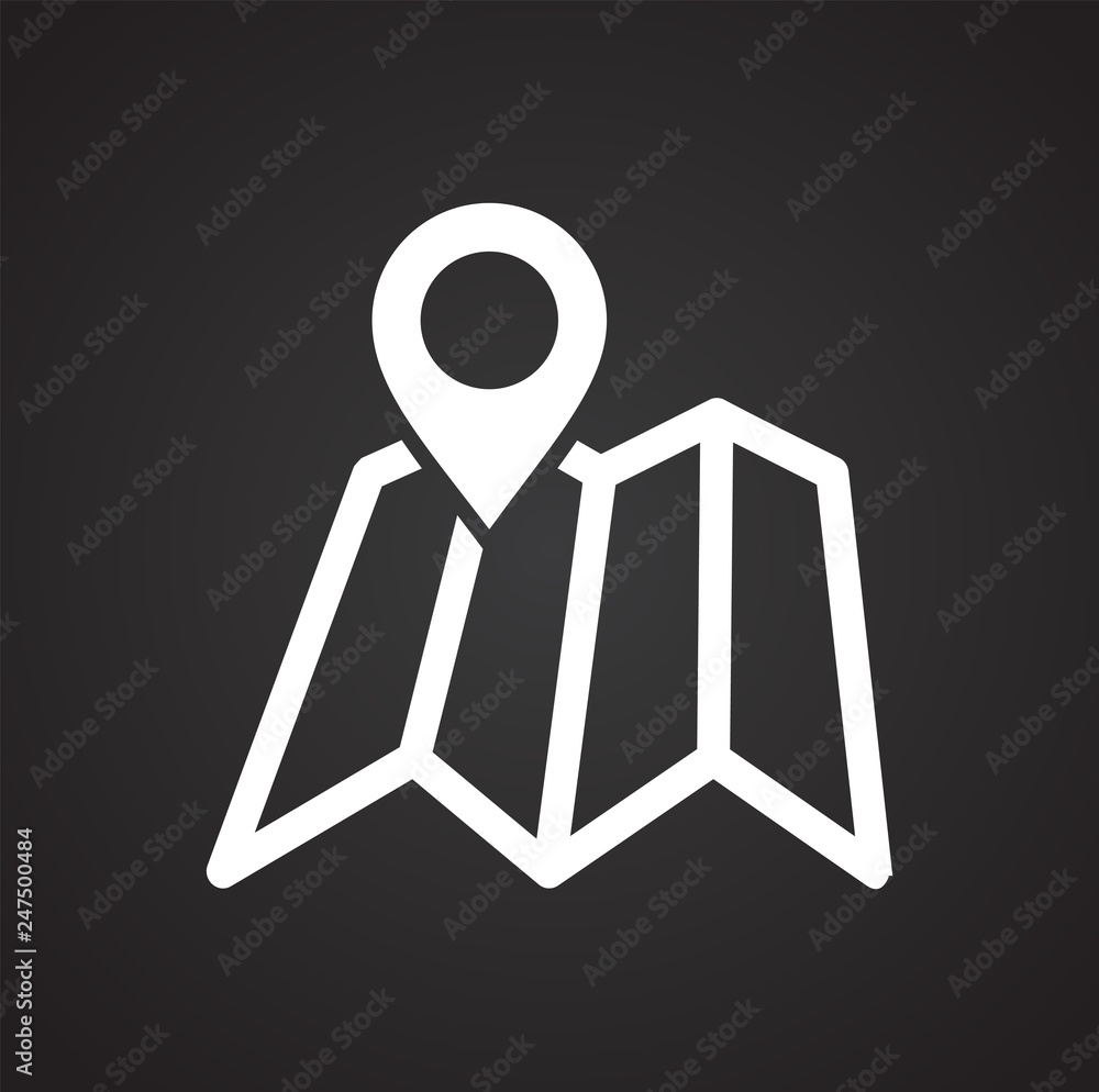 Poster navigation icon on black background for graphic and web design, modern simple vector sign. internet 