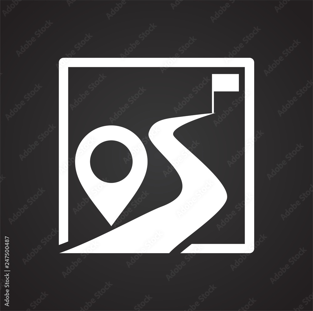 Poster navigation icon on black background for graphic and web design, modern simple vector sign. internet 