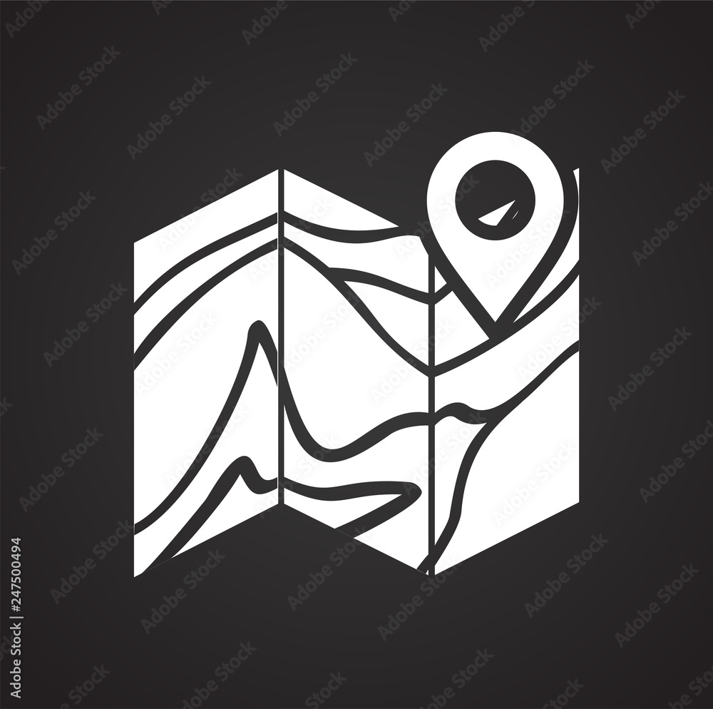 Poster navigation icon on black background for graphic and web design, modern simple vector sign. internet 