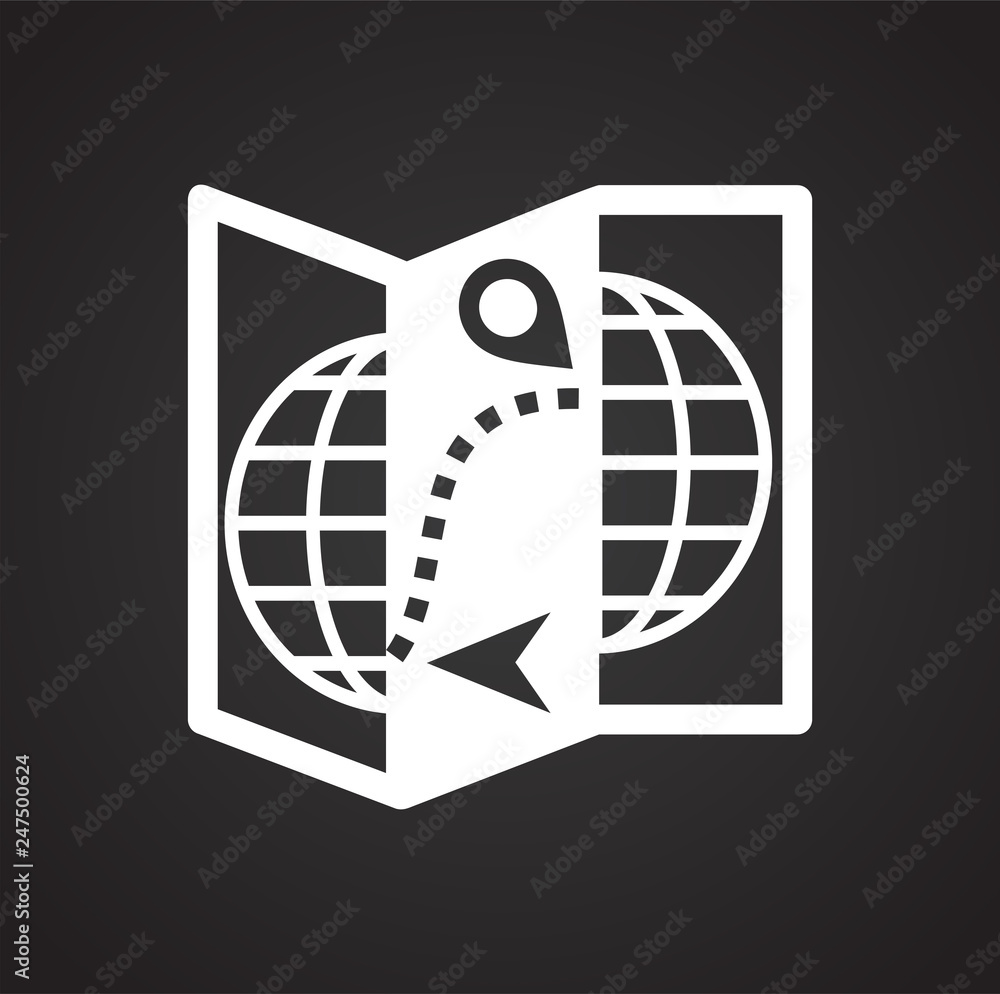 Poster navigation icon on black background for graphic and web design, modern simple vector sign. internet 