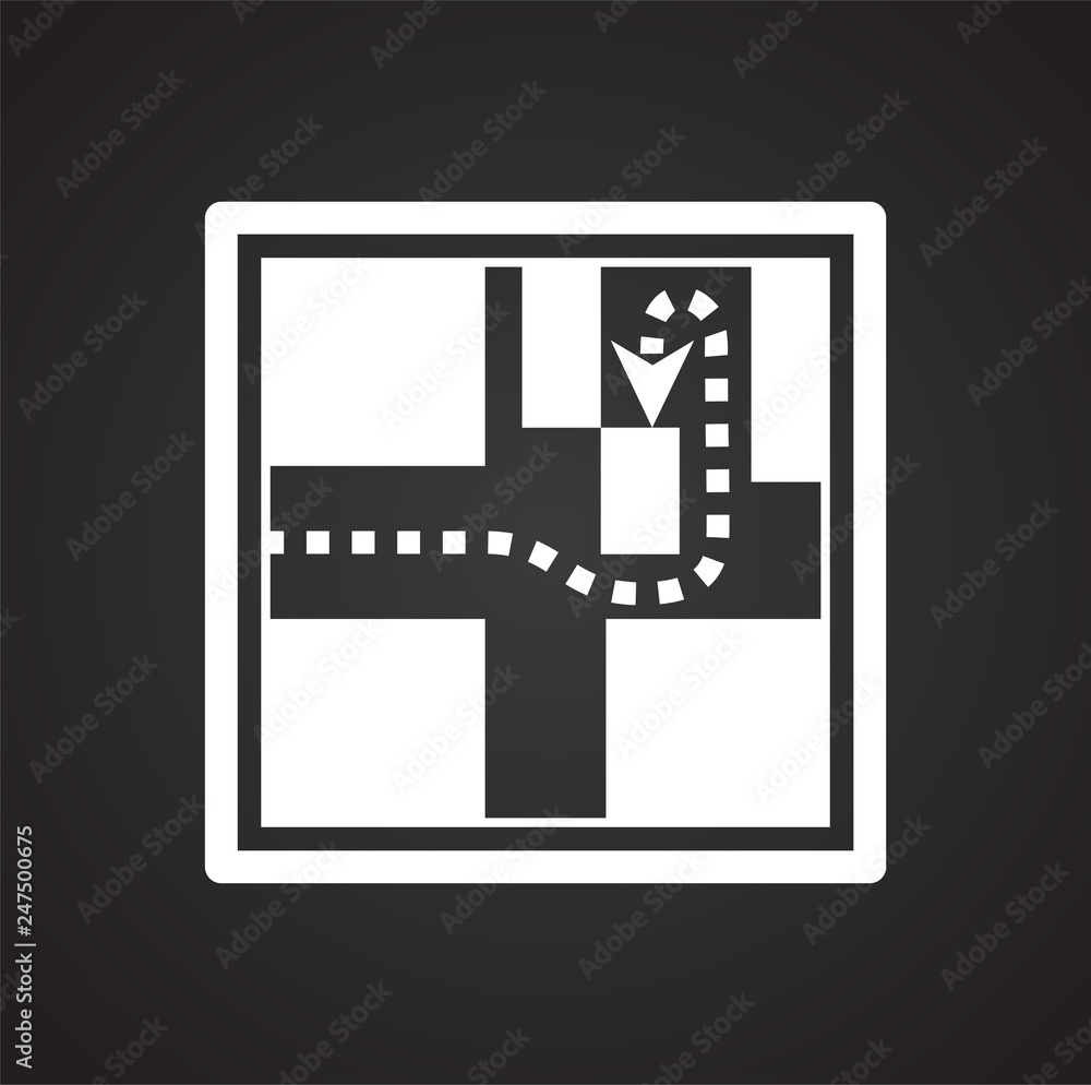 Poster navigation icon on black background for graphic and web design, modern simple vector sign. internet 