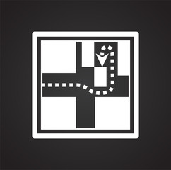 Navigation icon on black background for graphic and web design, Modern simple vector sign. Internet concept. Trendy symbol for website design web button or mobile app