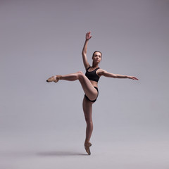 Beautiful Ballet Dancer Posing On Pointes.