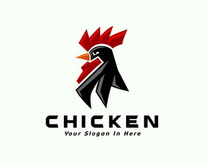 Fototapeta premium Modern elegant rooster head logo design inspiration vector