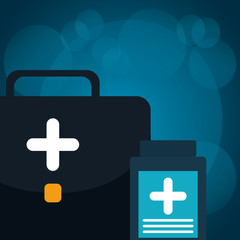 Obraz premium medical kit with bottle drugs