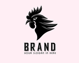 vector Angry black rooster head logo design inspiration © ShiipArts