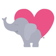 cute and little elephant with heart