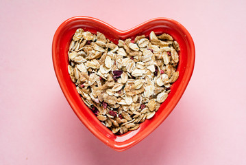Functional muesli with toasted wheat flakes