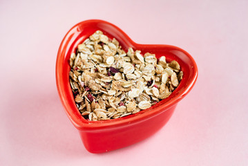 Functional muesli with toasted wheat flakes