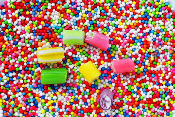 close up of colorful candy background.