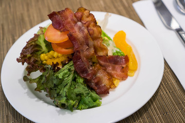 bacon mustard salad with mandarin orange