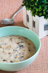 toasted mongo bean in rich creamy coconut milk also known as ginataang mongo