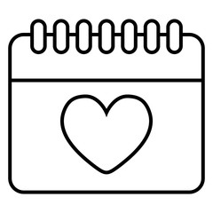 calendar with heart valentines day