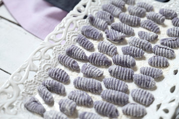 Fototapeta na wymiar right violet gnocchi