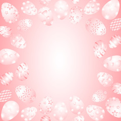 Light coral color easter eggs template. Vector EPS10. Easter concept. Easter eggs illustration. Copy space.