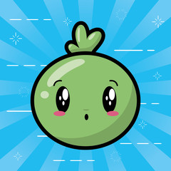 kawaii face bubble cartoon