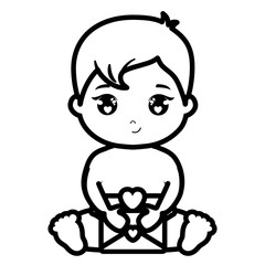 Fototapeta premium cute and little baby love