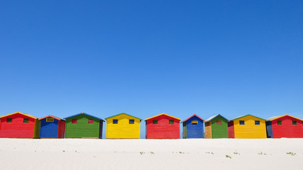 Clear blue Skies above the Muizenburg Beach Huts.