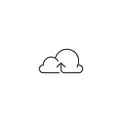 Upload cloud line icon vector
