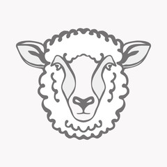 Obraz premium Wektor ilustracji głowy owcy Merino