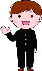 Obraz premium Serious male student wearing student clothes expressing emotion