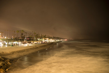 oceanside california  on the beach night