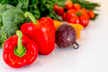 Mixed vegetables on a white background