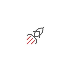 Rocket ship icon logo vector template