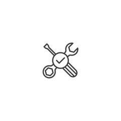 Repair success, service success line icon vector
