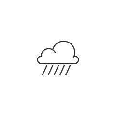 Rain cloud line icon vector