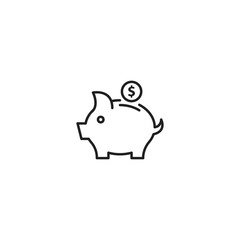 Piggy bank icon vector